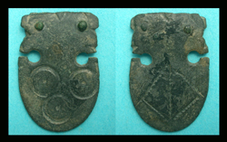 Belt End, Amphora, Round Bottom, Dual Engravings, 3rd-4th Cent, Rare!